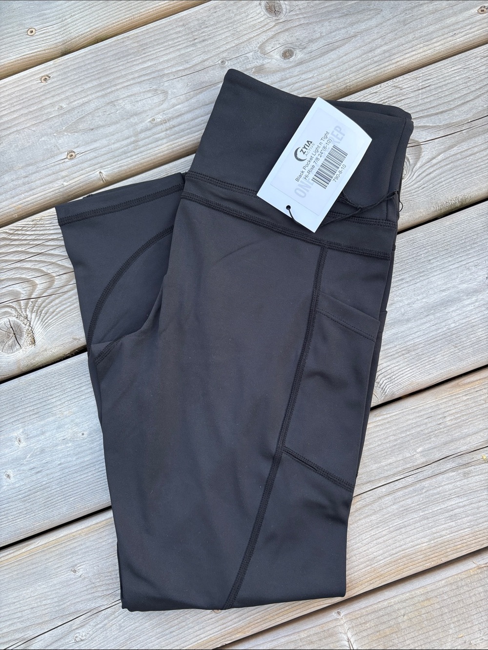 NWT ZYIA Black Pocket Light n' Tight High-Rise Leggings
